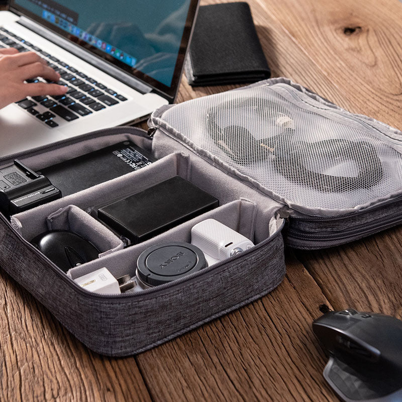 Double-Layer Electronics Travel Organizer