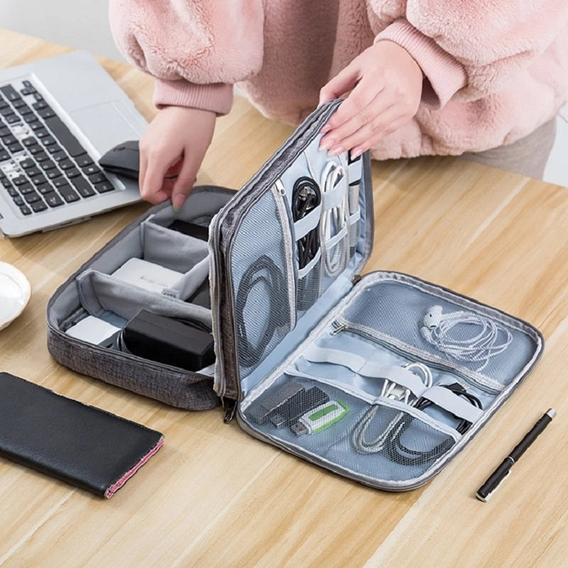 Double-Layer Electronics Travel Organizer