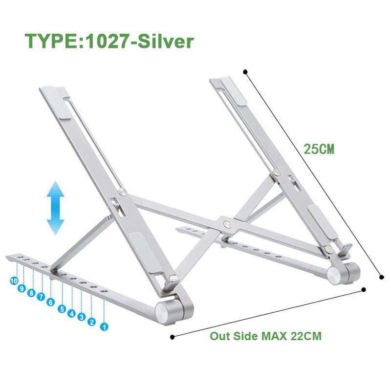 Adjustable Aluminum Laptop Stand – Foldable, Ergonomic & Travel-Friendly