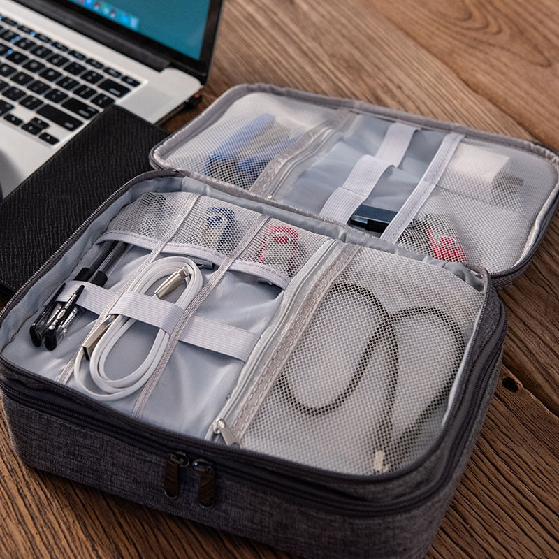 Double-Layer Electronics Travel Organizer