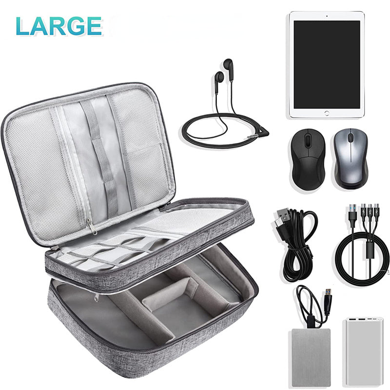 Double-Layer Electronics Travel Organizer