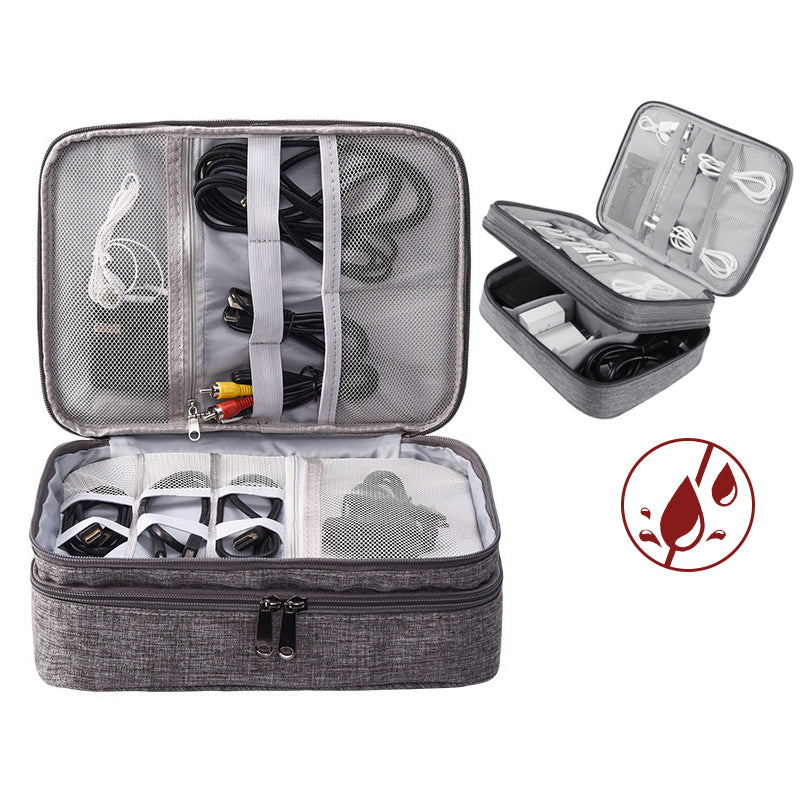 Double-Layer Electronics Travel Organizer