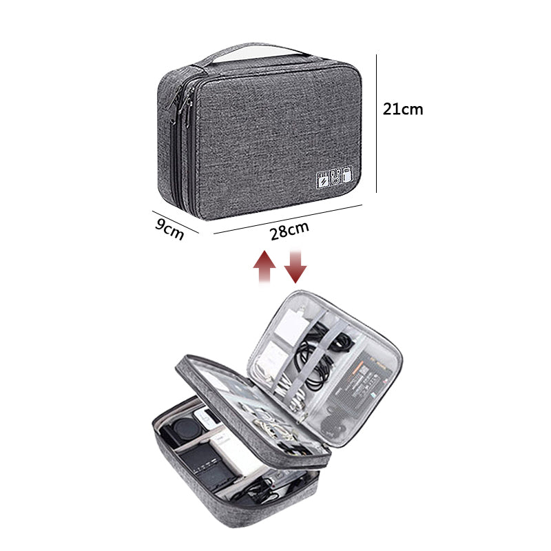 Double-Layer Electronics Travel Organizer