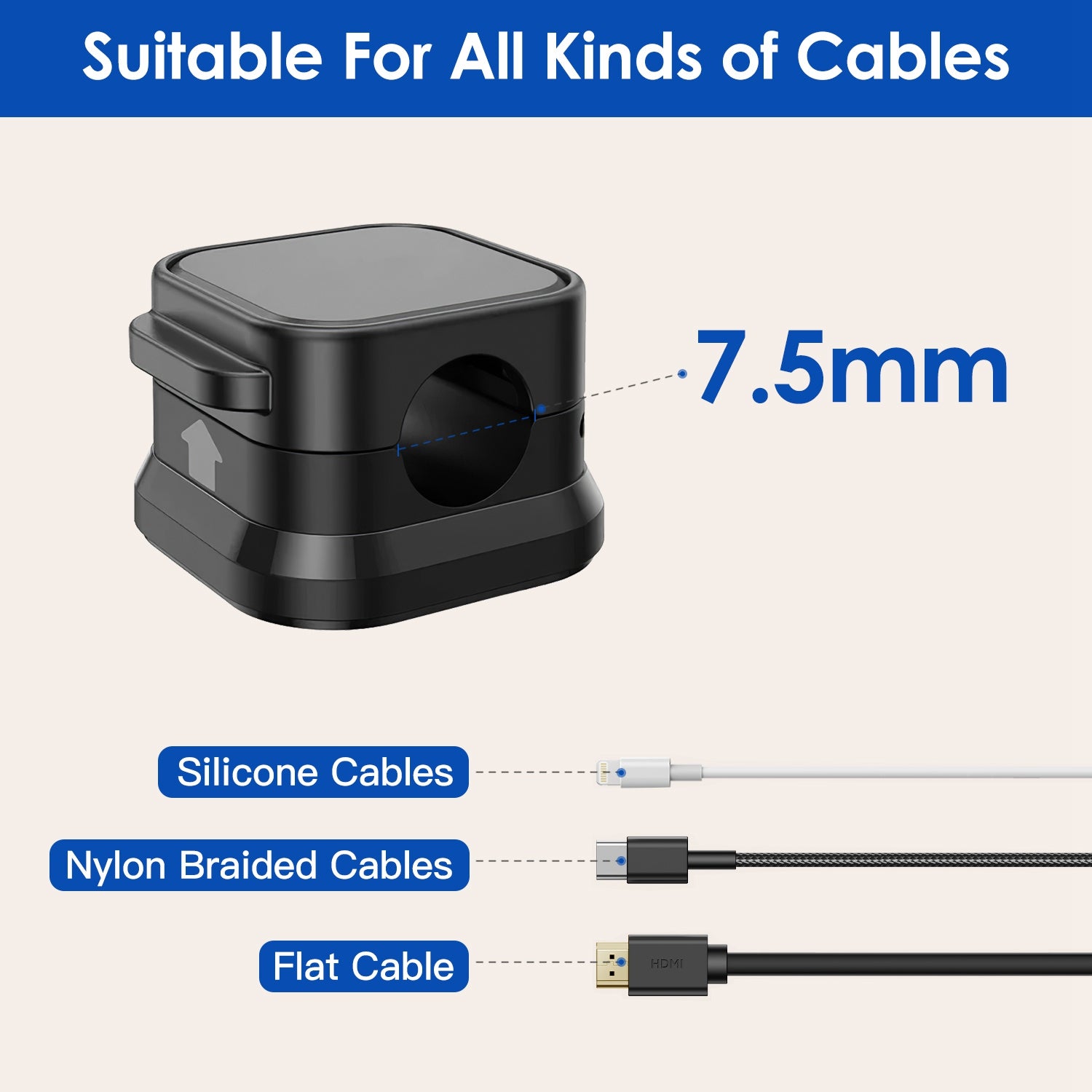 6-Pack Magnetic Cable Clips – Cord Organizer
