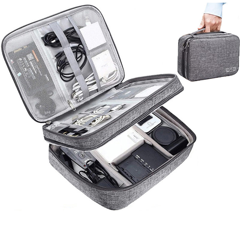 Double-Layer Electronics Travel Organizer